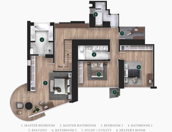 de Ricou 101-3101 upper Floorplan