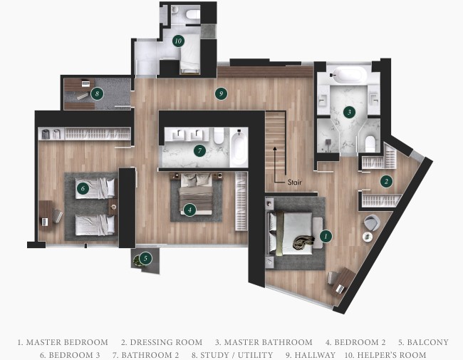 de Ricou 103-3103 upper Floorplan